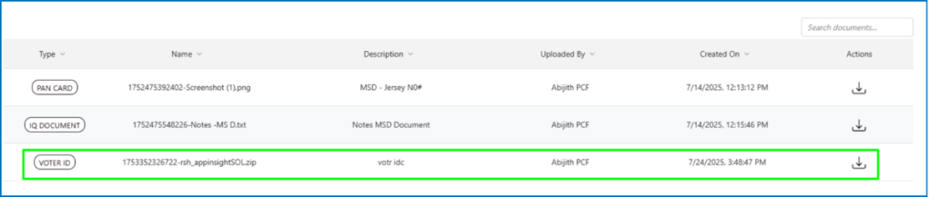 Uploaded File in Sub Grid